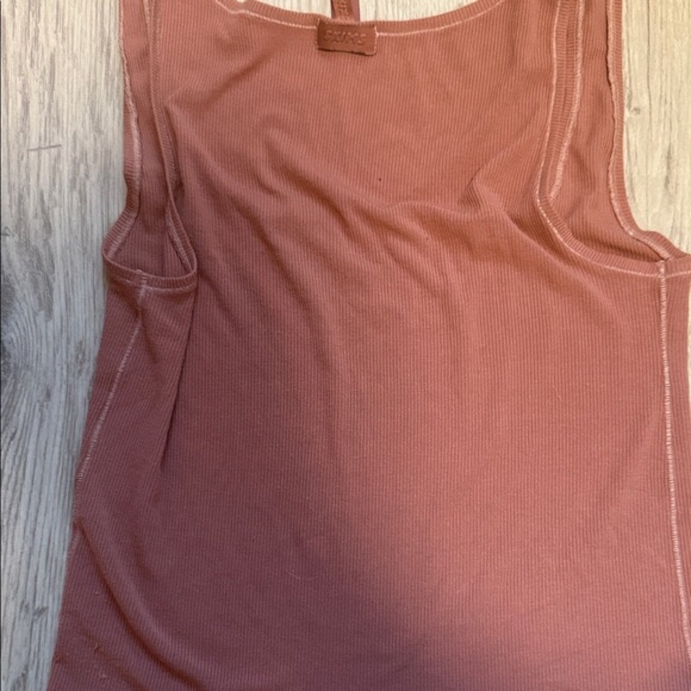 Women's Ribbed Tank Top - Rust - Picture 2 of 3
